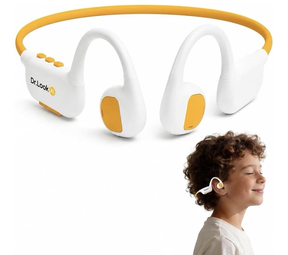 Dr.LOOK AI Kids Headphones - Bluetooth 6.0 Air Conduction Open Ear Kids Bluet...